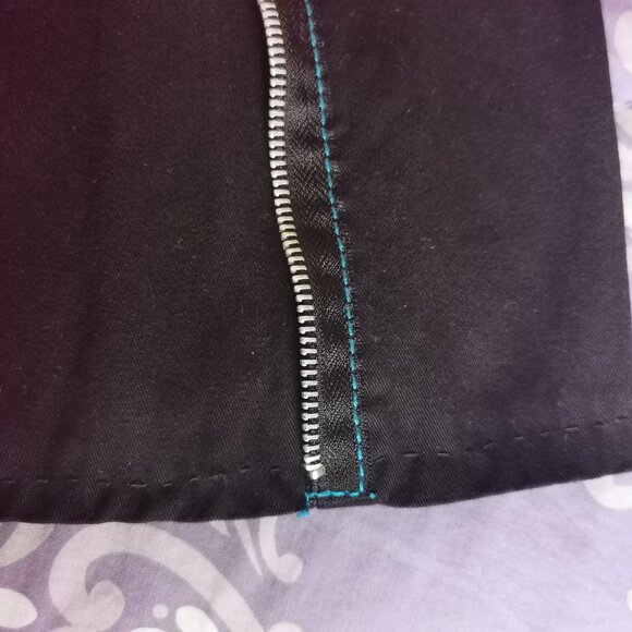 Tripp NYC black blue women's juniors bondage pants size 11 zippers suspenders - Picture 13 of 14